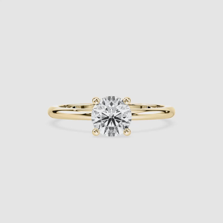 Anillo de compromiso solitario (1,0 + 0,06 ct) personalizado - Round Cut