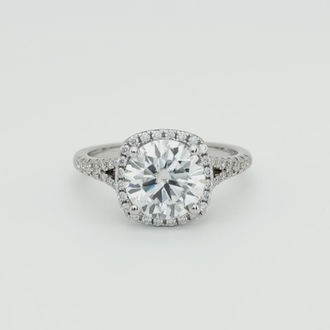 Anillo 100% moissanita con brillante de 3 ct.