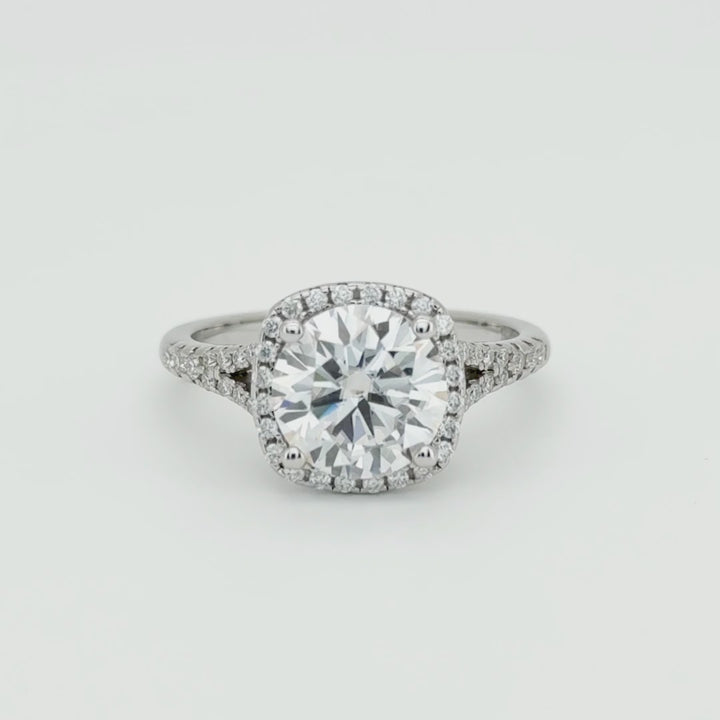 Anillo 100% moissanita con brillante de 3 ct.