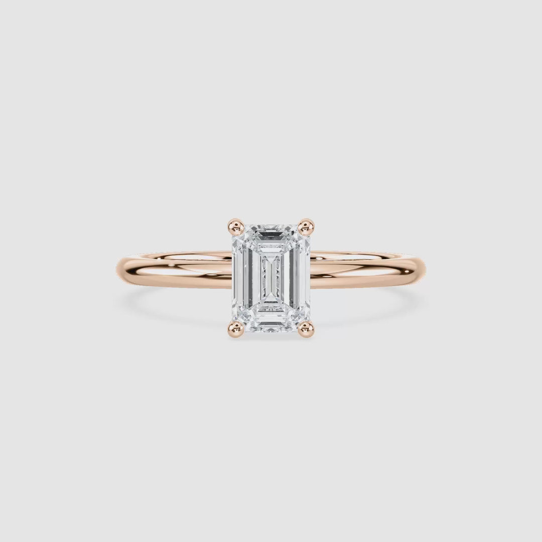 Anillo de compromiso solitario (1,0 + 0,06 ct) personalizado