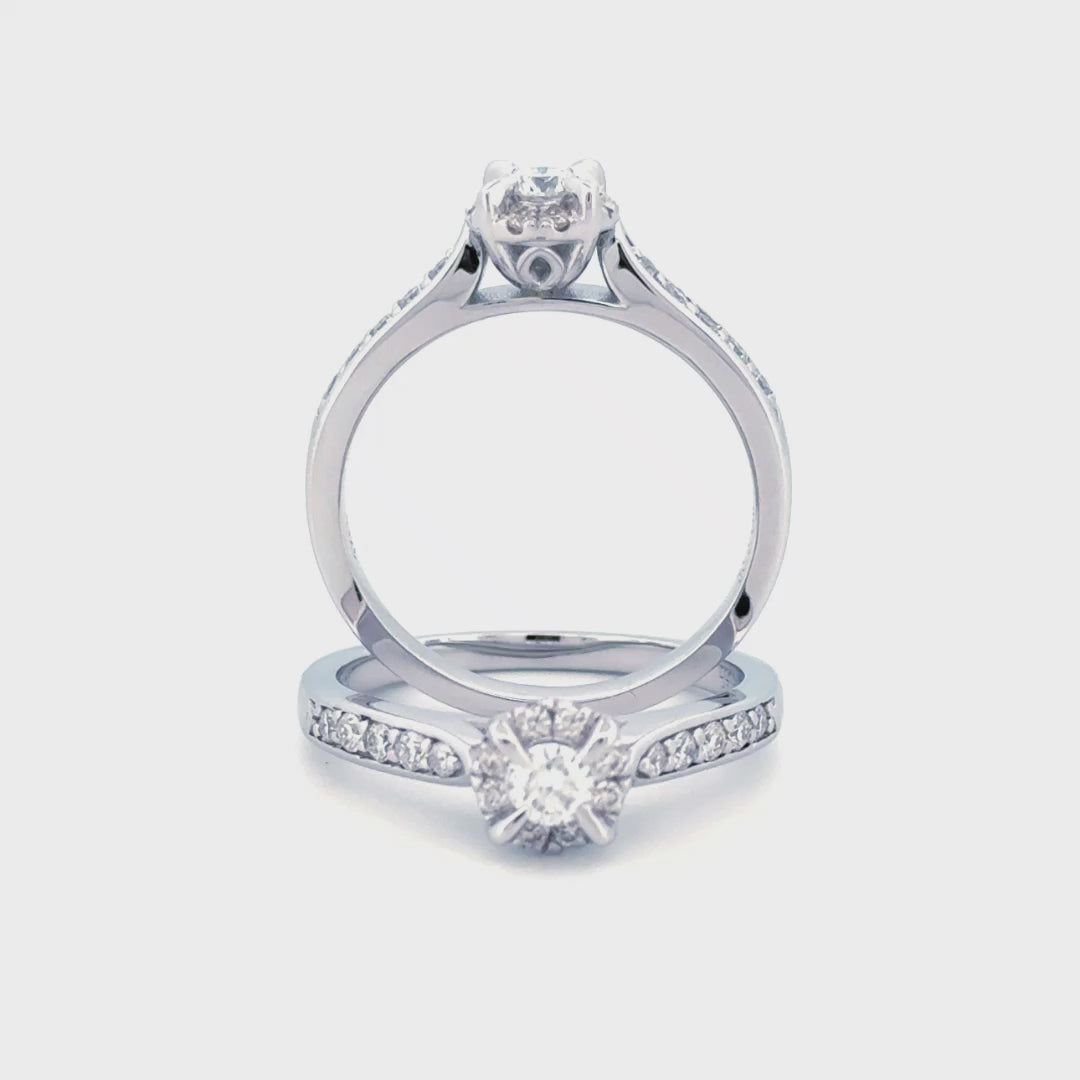 anillo de compromiso con halo