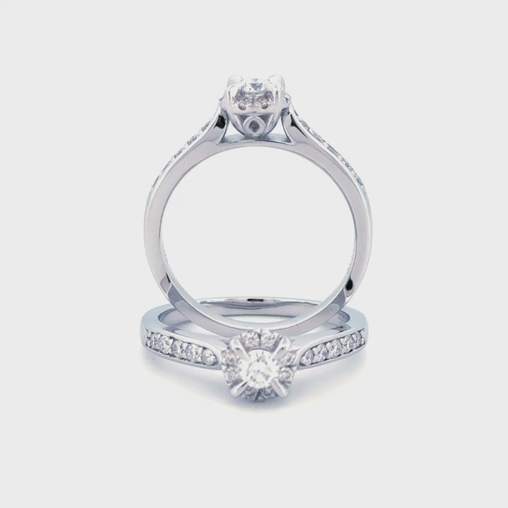 anillo de compromiso con halo