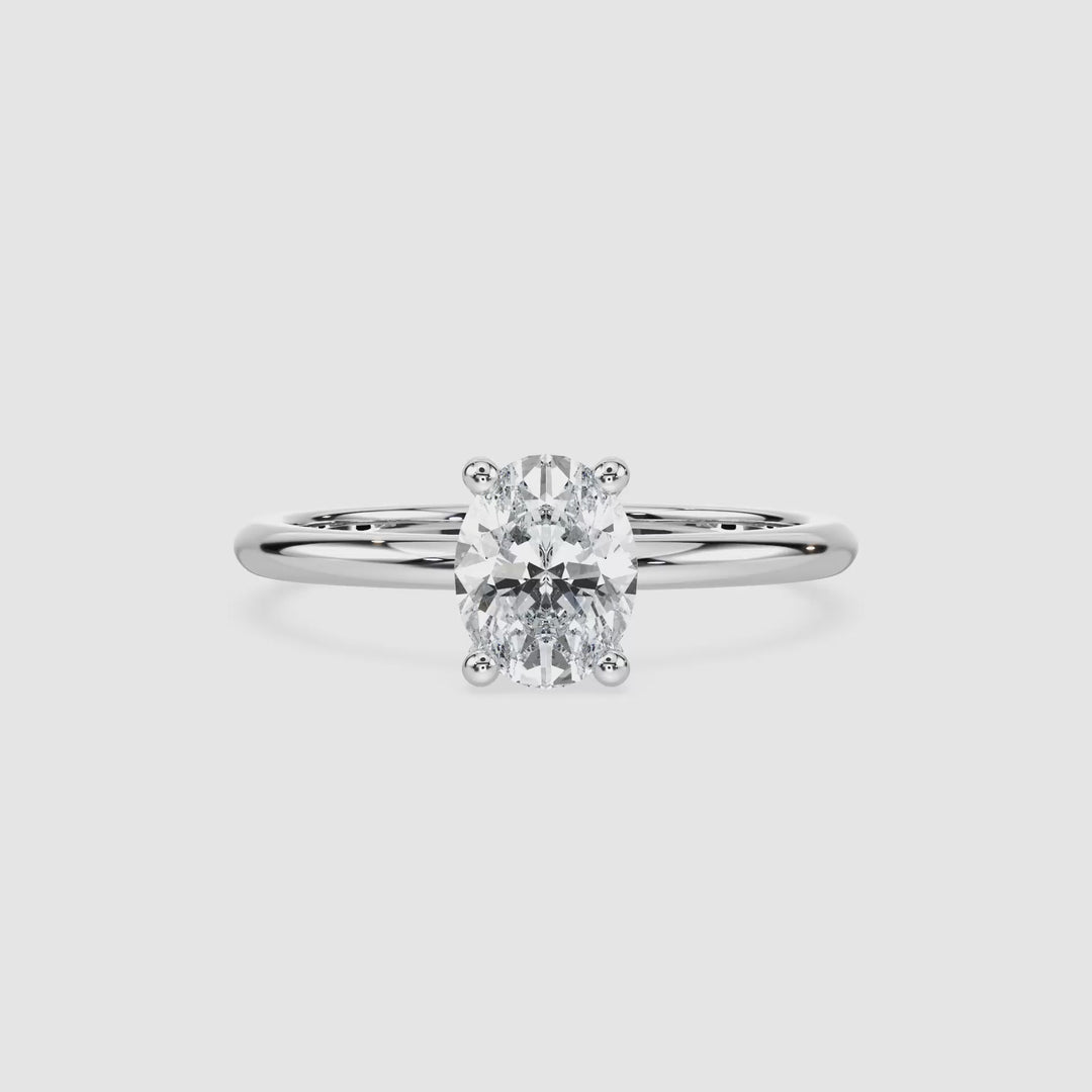 Anillo de compromiso solitario (1,0 + 0,06 ct) personalizado