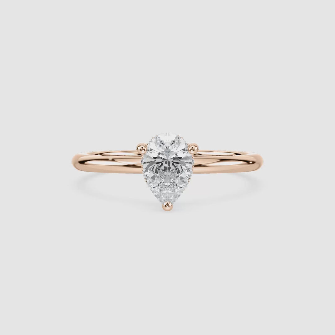 Anillo de compromiso solitario (1,0 + 0,06 ct) personalizado