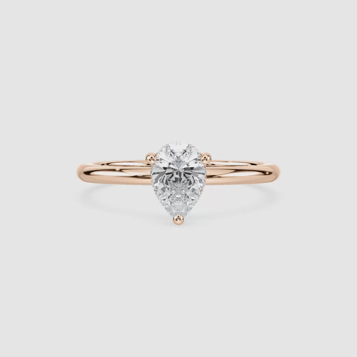 Anillo de compromiso solitario (1,0 + 0,06 ct) personalizado