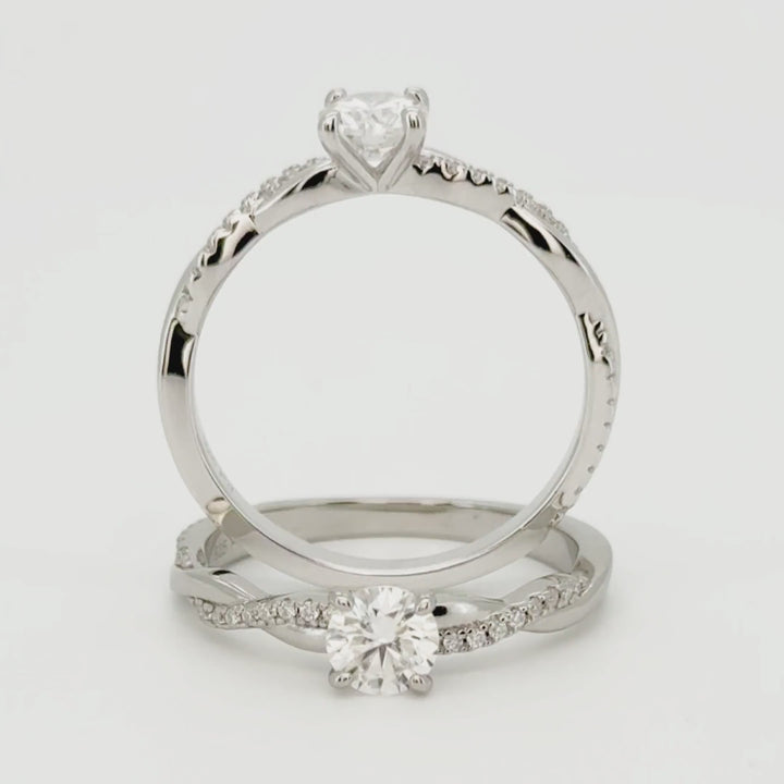 anillo de compromiso estilo trenzado 0.5 ct