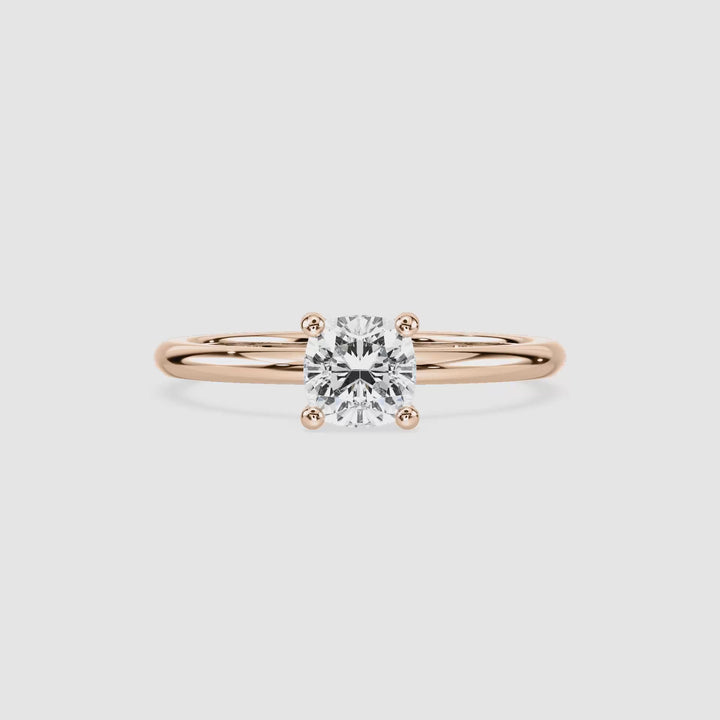 Anillo de compromiso solitario (1,0 + 0,06 ct) personalizado
