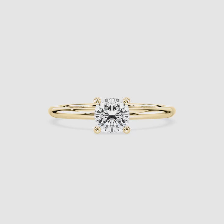 Anillo de compromiso solitario (1,0 + 0,06 ct) personalizado - Cushion Cut