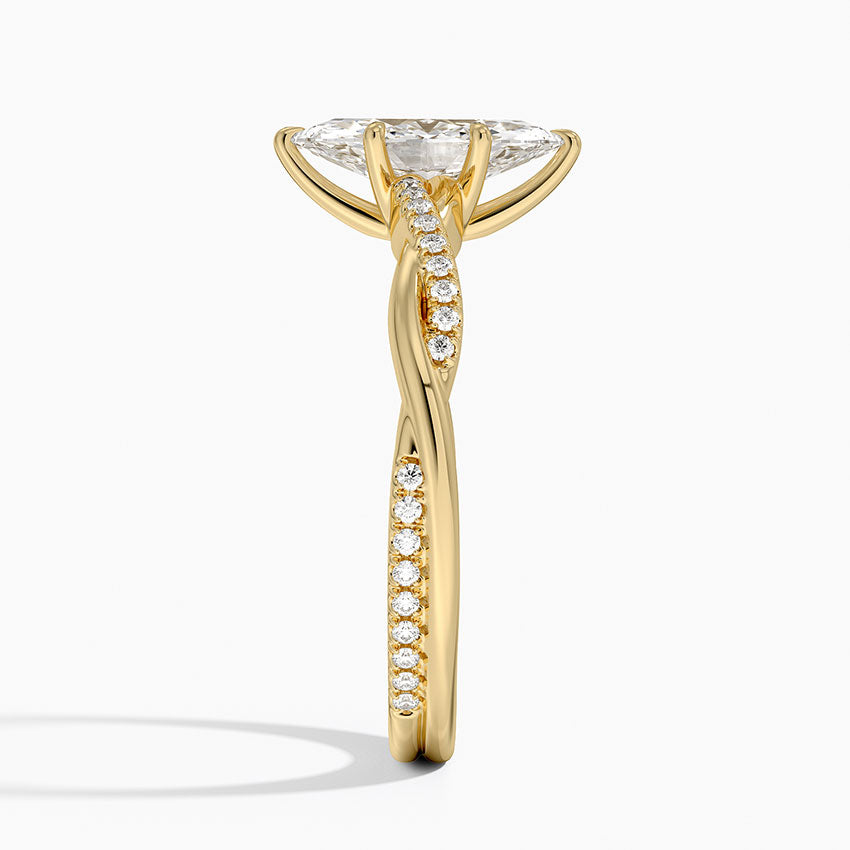 anillo de compromiso estilo trenzado (1,0 + 0,12 ct) Personalizado - Marquise Cut