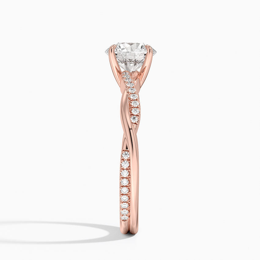 anillo de compromiso estilo trenzado - Oro y Platino