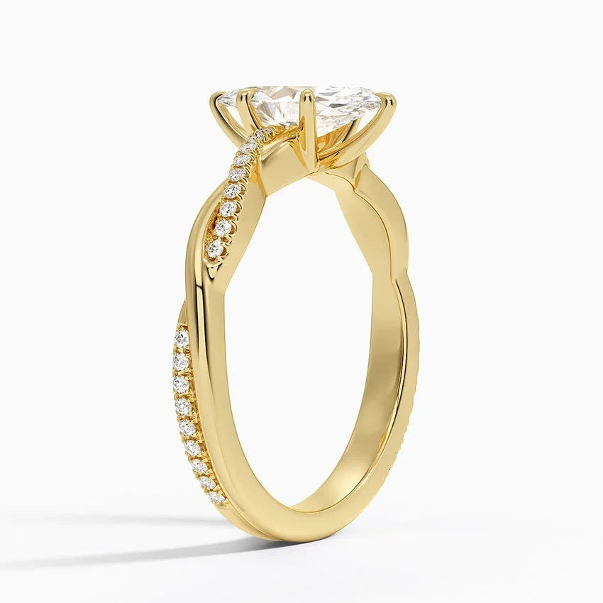 anillo de compromiso estilo trenzado (1,0 + 0,12 ct) Personalizado - Marquise Cut